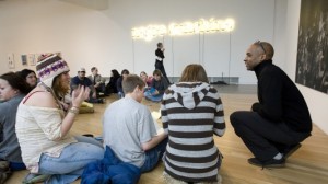 Glenn Ligon with PAGES students at the Wex in 2007