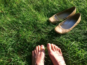 A "Why Not" moment when I took off my shoes and felt the dew on the grass before going to my classes for the day.